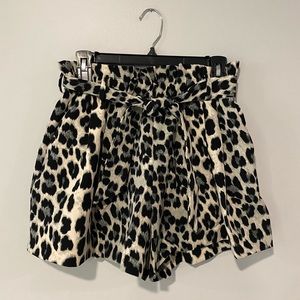 Zara High Waisted Leopard Print Shorts